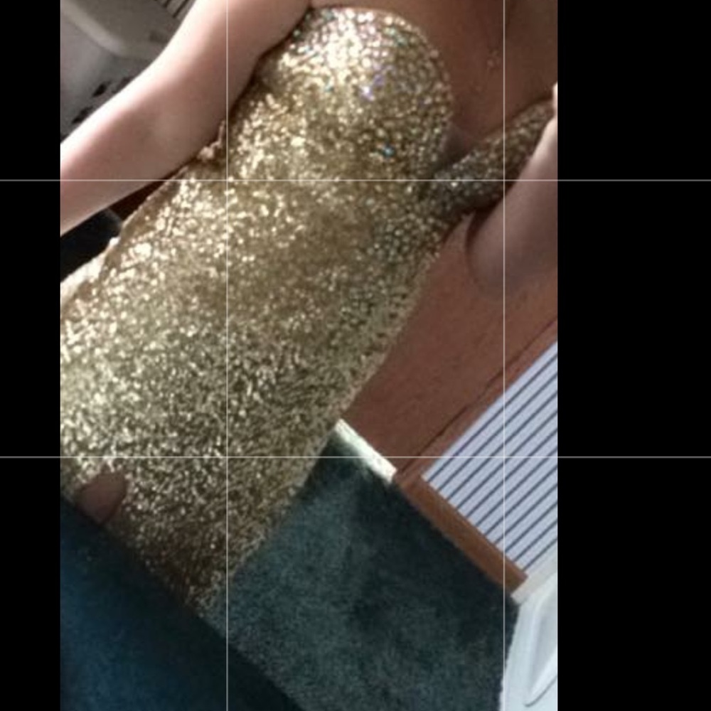 Gold sequin prom dress